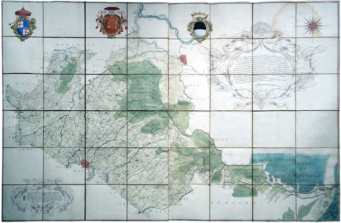 Andrea Chiesa Carta topografica Pianura Bolognese 1762