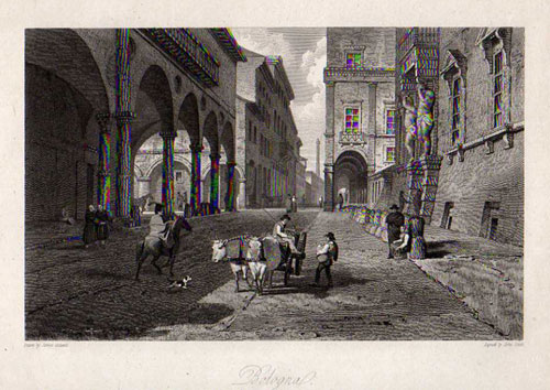 Strada Maggiore Bologna 1820 Hakewill