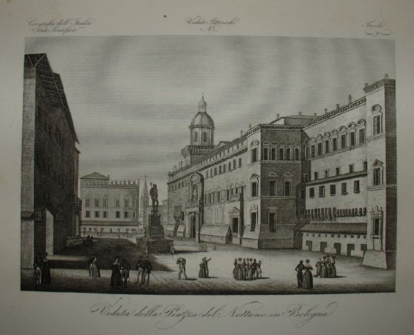 Piazza del Nettuno 1845 Zuccagni Orlandini
