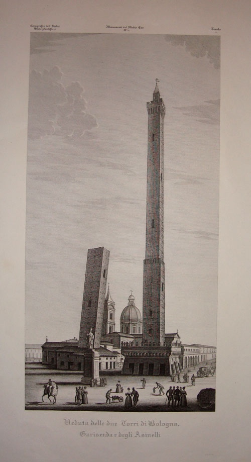 Zuccagni-Orlandini Due Torri 1845 Bologna