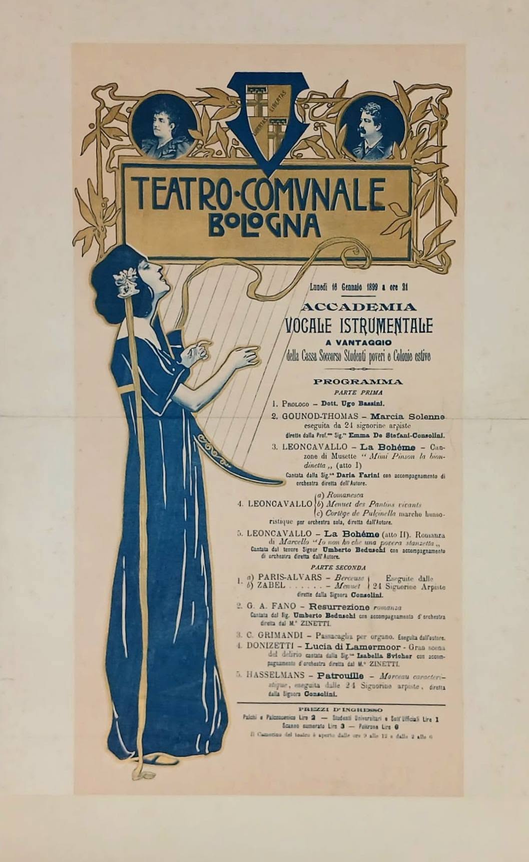 manifesto 1899 Bologna TeatroComunale
